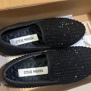 Steve Madden Boy’s Black Studded Slip-Ons